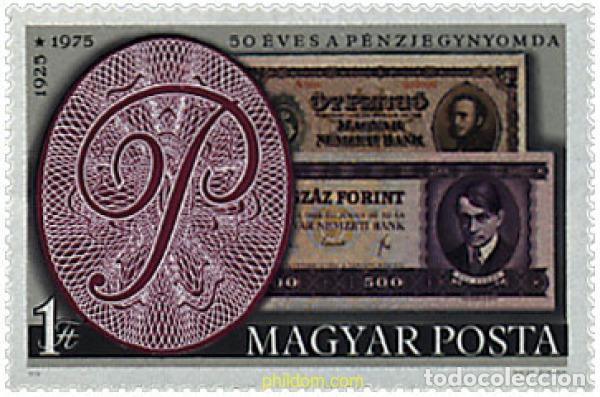 Sellos: 55223 MNH HUNGRIA 1976 50 ANIVERSARIO DE LA IMPRESION DE BILLETES DE BANCO EN HUNGRIA