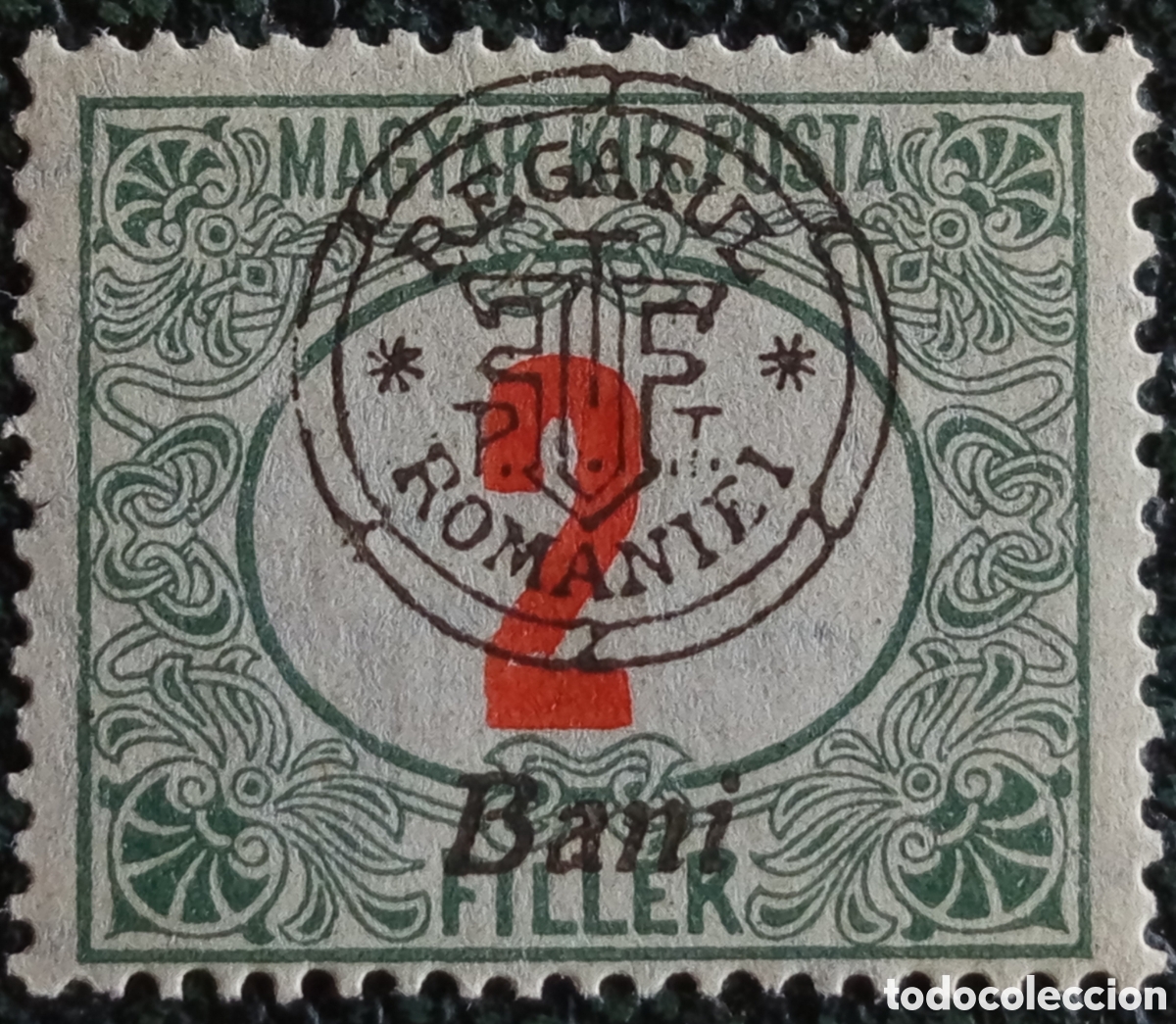 Sellos: Ruman&iacute;a Ocupaci&oacute;n de Hungr&iacute;a 1919 Sello Oradea 2b sobre 2f Cifra de Control MNH