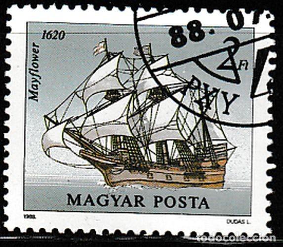 Sellos: Hungria 1988 Scott 3132 Sello * Barcos Veleros Mayflower 1620 2ft Magyarorszag Hungary Stamp Timbre