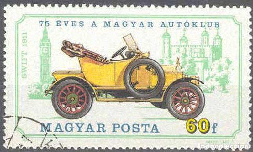 Sellos: Hungria 1975 Scott 2356 Sello * Autos Swift 1911 Aniversario Autoclub Vehiculos Magyarorszag Magyar