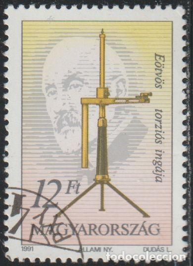 Sellos: Hungria 1991 Scott 3277 Sello * Personajes Lorand Eotvos Fisico Pendulo de Torsion Michel 4124A
