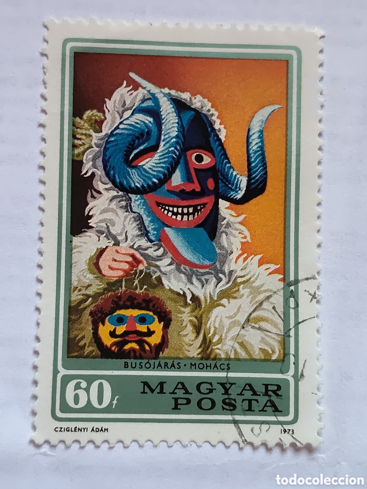 Sellos: Sello de Hungr&iacute;a folclore y carnaval tradicional 1973