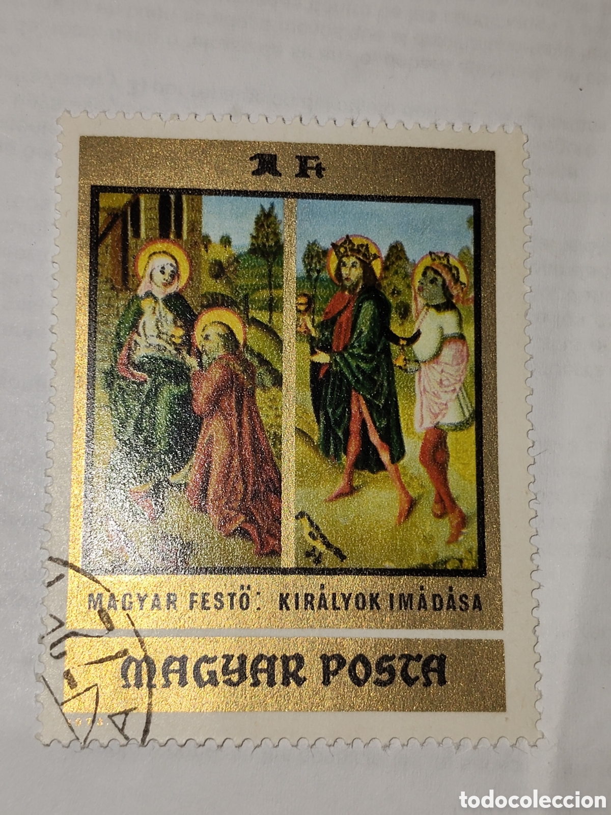 Sellos: Sello de Hungr&iacute;a adoraci&oacute;n de los Reyes Magos 1973