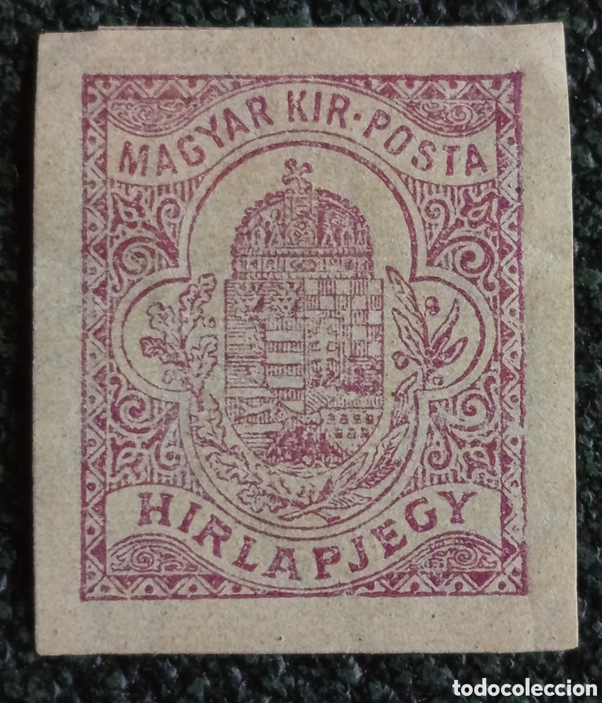 Sellos: Hungr&iacute;a 1900 Sello de Peri&oacute;dicos Escudo y Corona Sin Perforar MH - Scott #P7