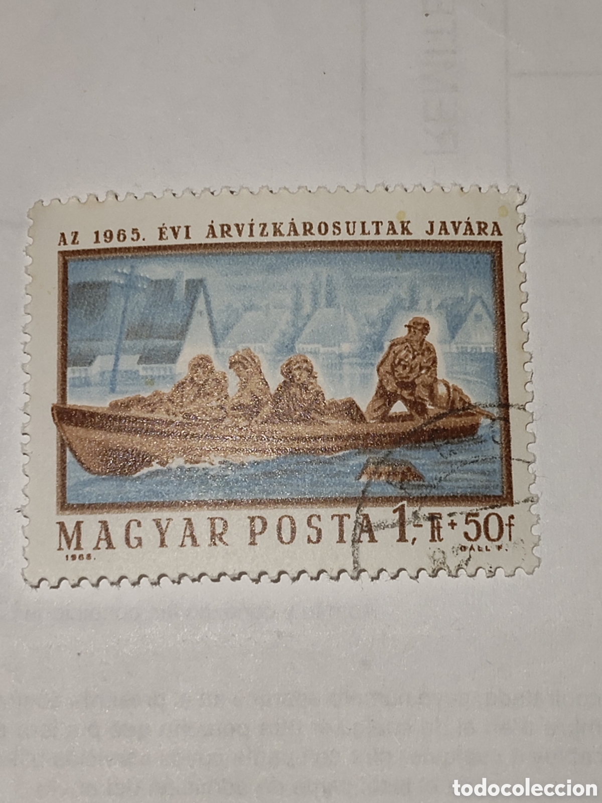 Sellos: Sello de Hungr&iacute;a ayuda para las v&iacute;ctimas de las inundaciones del Danubio 1965