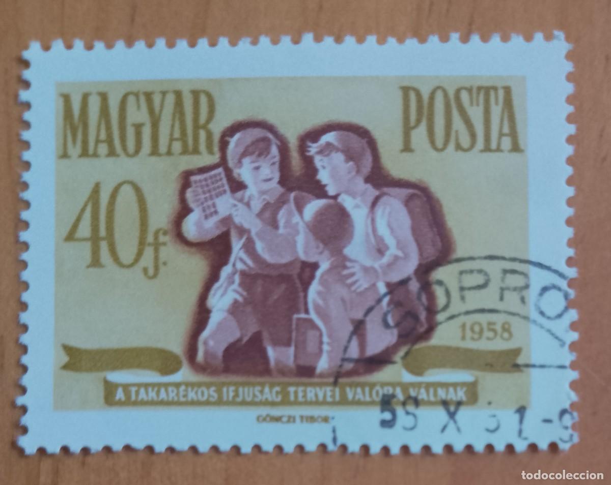 Sellos: HUNGRIA - V/F 40 F - 1958 - VER DESCRIPCI&Oacute;N