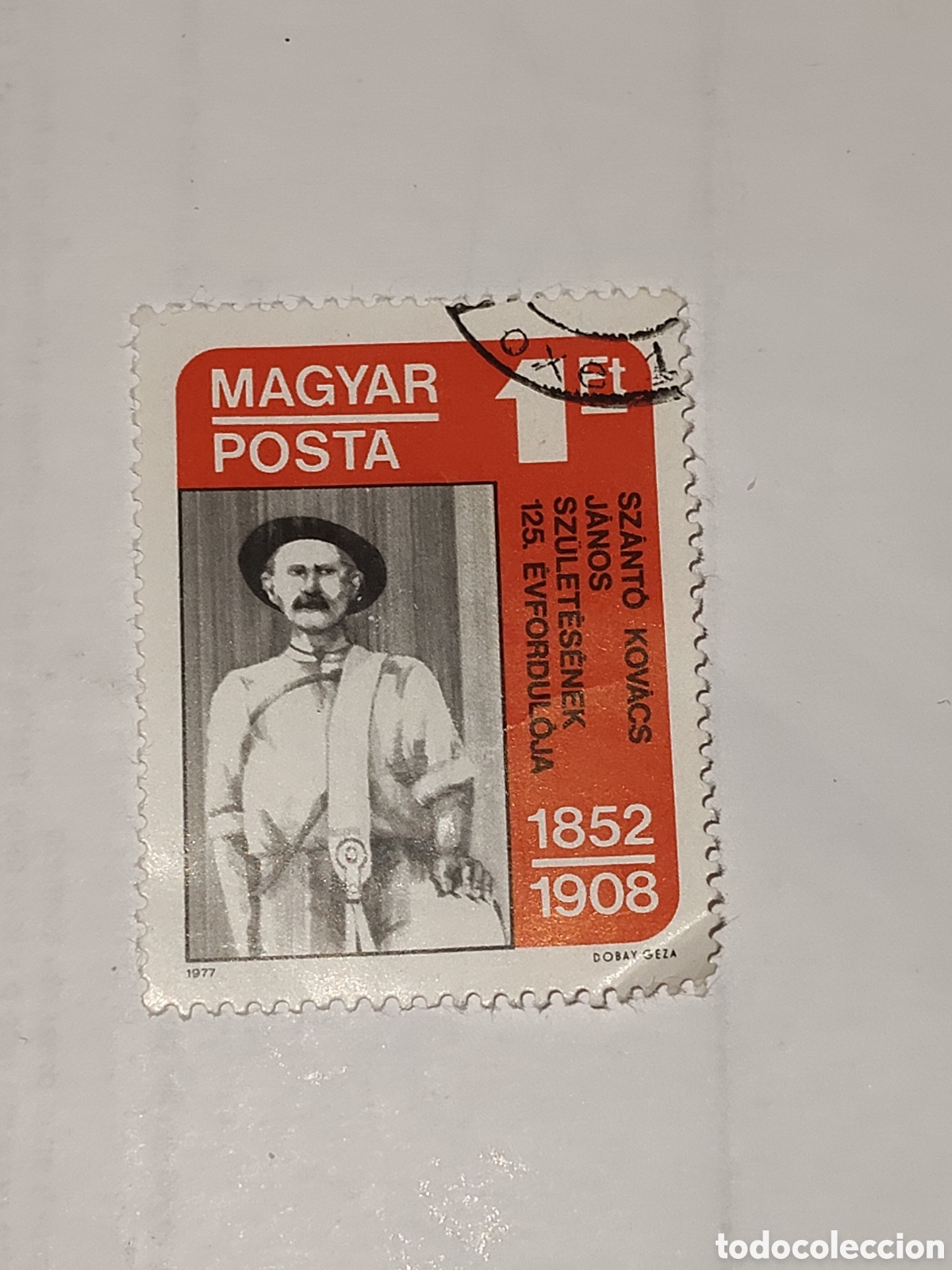 Briefmarken: Sello de Hungr&iacute;a 125 aniversario del nacimiento Janos Szsantos Kovacs pionero y l&iacute;der destacado del