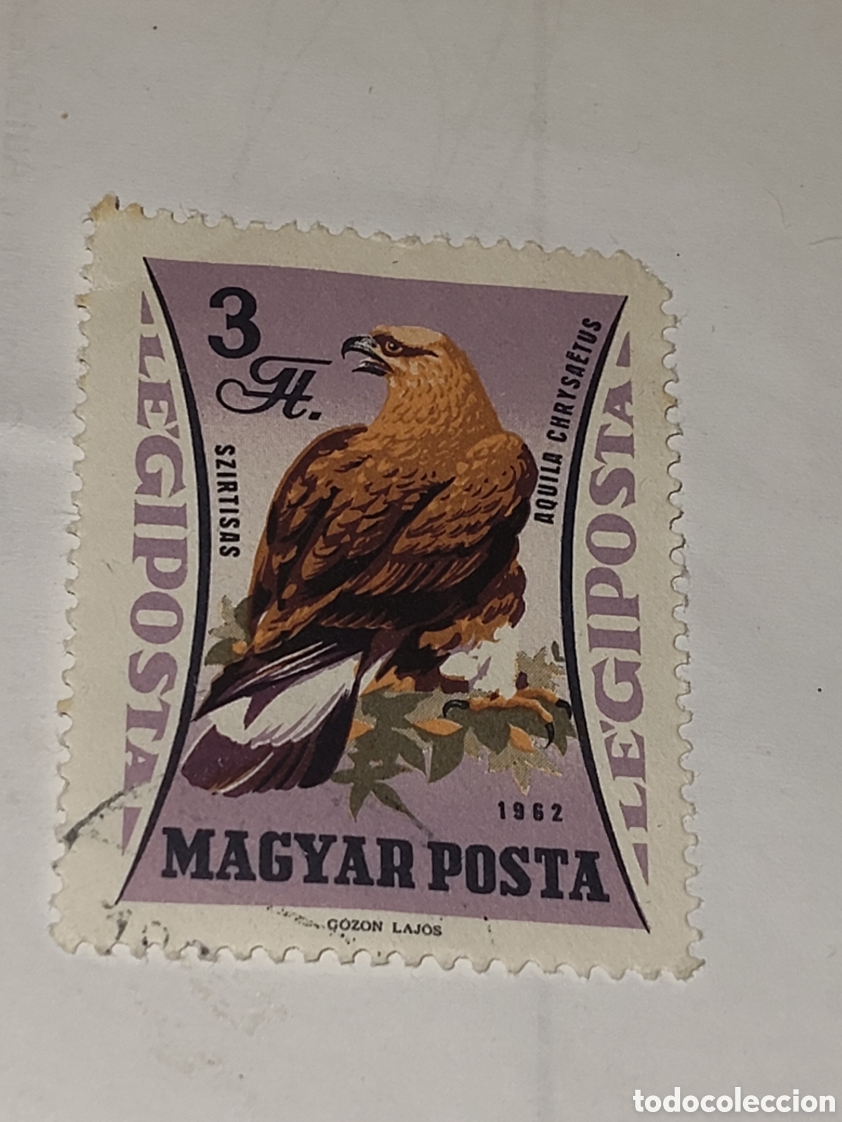 Sellos: Sello de Hungr&iacute;a Fauna Aves &Aacute;guila real 1962