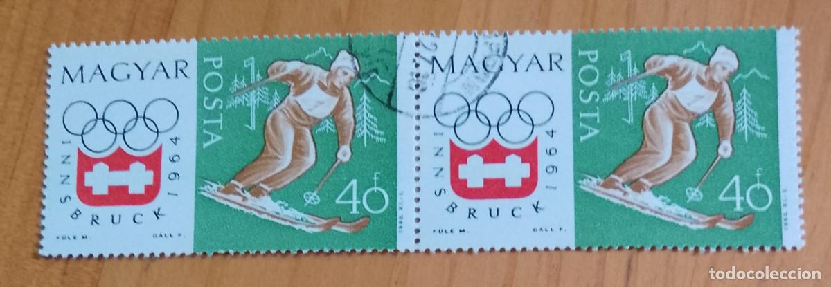 Sellos: HUNGRIA - V)F 4O F - INSBRUCK 1964 - OLIMPIADA DE INVIERNO, ESQUI - VER DESCRIPCI&Oacute;N