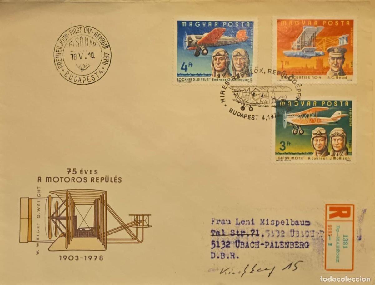 Sellos: TS.)1978, HUNGARY, BUDAPEST TO UBACH-PALENBERG, FIRST DAY COVER, AIRMAIL, FEATURING THREE STAMPS FRO