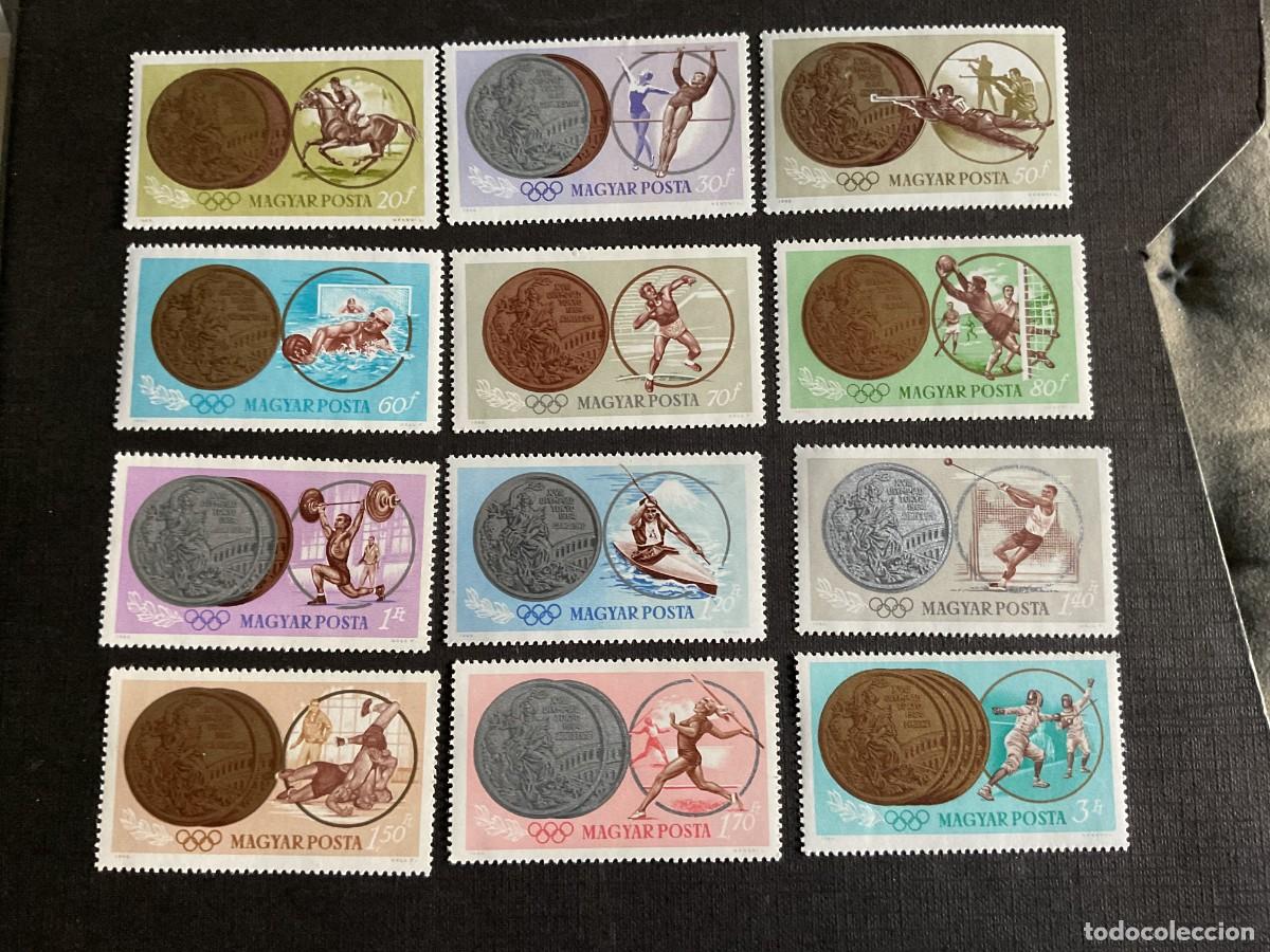 Sellos: HUNGRIA N&ordm; YVERT 1700/11** A&Ntilde;O 1965 MEDALLAS OBTENIDAS POR HUNGRIA EN JUEGOS OLIMPICOS DE TOKYO