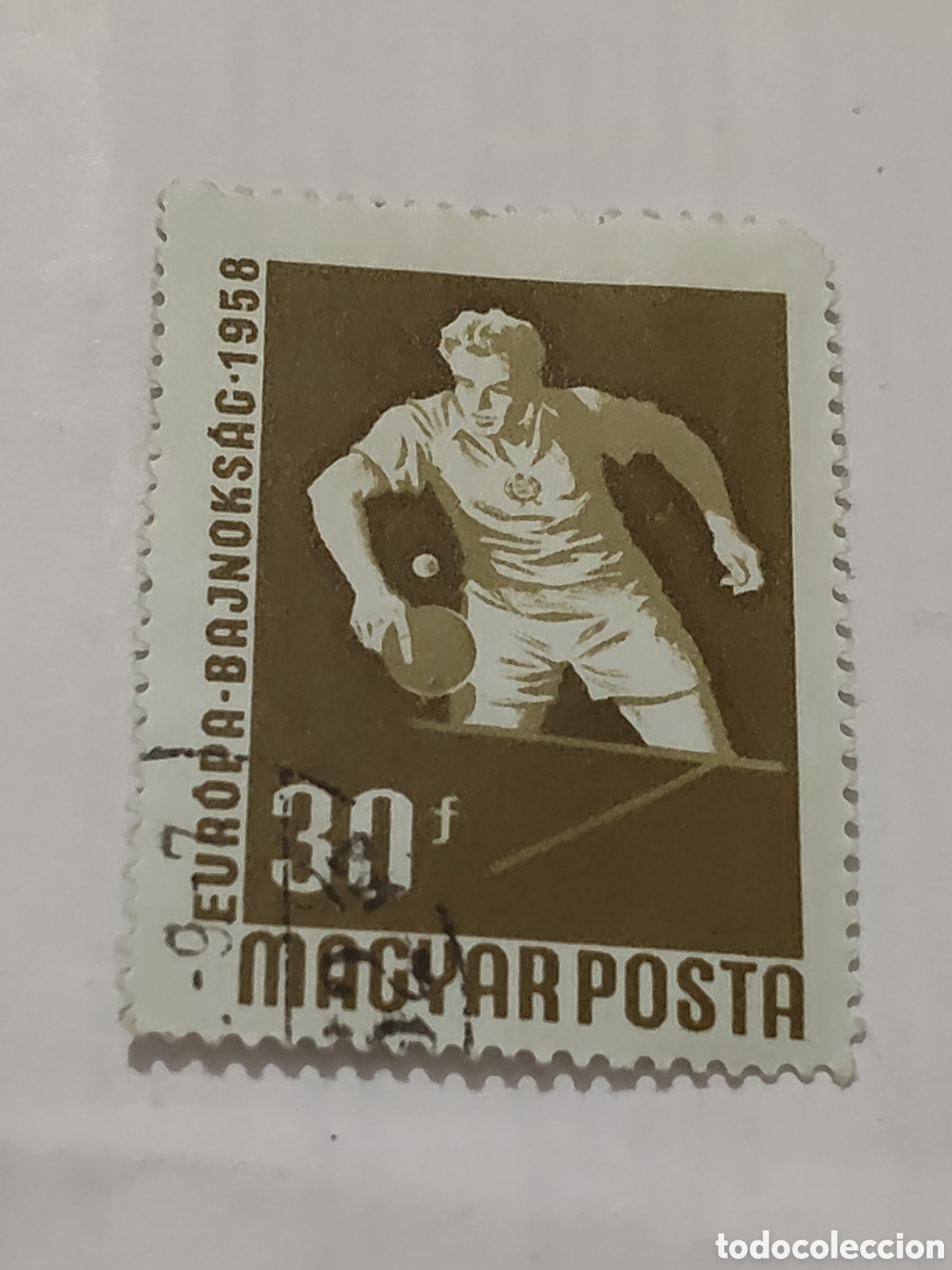 Sellos: Sello de Hungr&iacute;a Campeonatos europeos de Tenis de mesa Budapest 1958