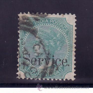 Sellos: india inglesa servicio  21 usada, sobrecargado, - Foto 1