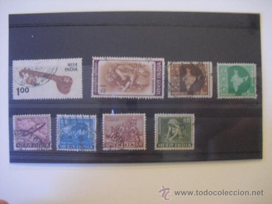 Sellos: 8 sellos usados de India. - Foto 1