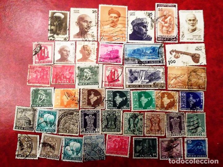 Sellos: India. 42 Sellos usados diferentes. Ref: e528 - Foto 1