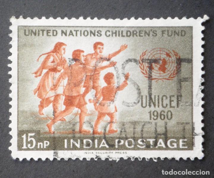 Sellos: 1960 India D&iacute;a UNICEF - Foto 1