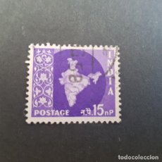 Sellos: INDIA,1957-1958 MAPA DE LA INDIA SCOTT 283 YVERT 78,USADO,(LOTE AG)