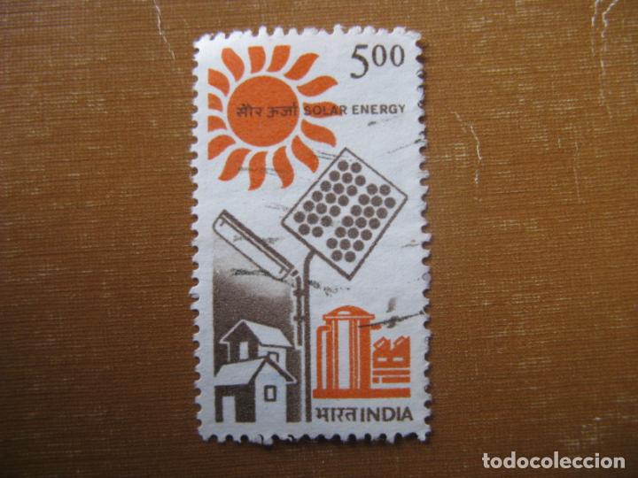Sellos: -india, energia solar, sello usado - Foto 1