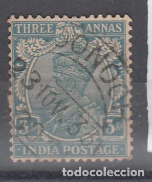 Sellos: INDIA INGL&Eacute;SA. USADO. SELLO DE THREE ANNAS. - Foto 1