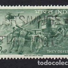 Timbres: INDIA (1963). DEFENSA NACIONAL. YVERT Nº 160. USADO.. Lote 292269073