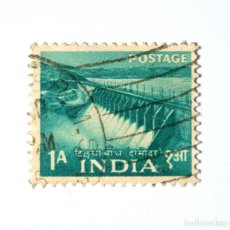 Sellos: SELLO POSTAL INDIA 1955 ,1 A ,PAISAJES ,PRESA TILAIYA DAM EL VALLE DE DAMODAR. Lote 293435918