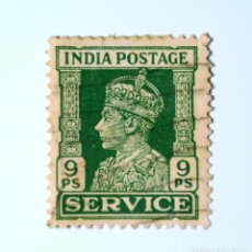 Sellos: SELLO POSTAL ANTIGUO INDIA 1939 9 PS REY GEORGE VI CON CORONA IMPERIAL DE INDIA - OFICIAL
