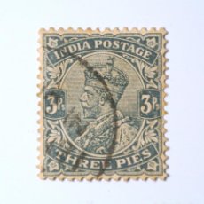 Sellos: SELLO POSTAL INDIA 1926, 3 PS ,REYES, REALEZA MONARQUIA REY GEORGE V CON CORONA IMPERIAL DE LA INDIA. Lote 293895928