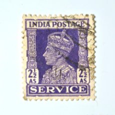 Sellos: SELLO POSTAL INDIA 1939, 2 1/2 ANNA, REY GEORGE VI VISTIENDO LA CORONA IMPERIAL DE LA INDIA, USADO. Lote 293948668