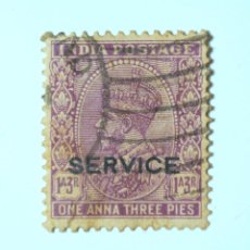 Sellos: SELLO POSTAL INDIA 1932, 1 ANNA 3 PS, REY GEORGE V VISTIENDO LA CORONA IMPERIAL DE LA INDIA, USADO. Lote 293954663