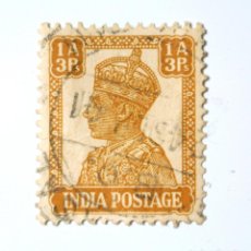 Sellos: SELLO POSTAL INDIA 1941, 1 ANNA 3 PS, REY GEORGE VI VISTIENDO LA CORONA IMPERIAL DE LA INDIA, USADO. Lote 293965088