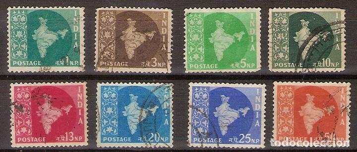 Sellos: INDIA 1957 - MAPA DE LA INDIA - USADOS - Foto 1