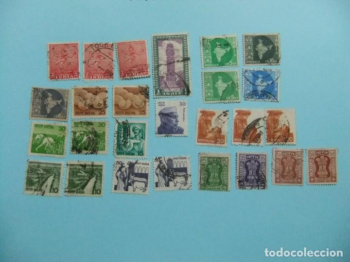 Selos: 42 INDIA peque&ntilde;o lote sellos Yvert 11+18+74/76+79+594+595+612+623+662+698+699+(tax54+60+61) FU