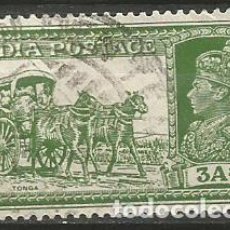 Sellos: INDIA - POSTAGE 1910 - 1943 - 3 ANNAS REY DE INGLATERRA - DAK TONGA - USADO. Lote 354599258