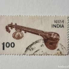 Sellos: SELLO USADO INDIA 1975 SITAR INSTRUMENTO MUSICAL TRADICIONAL. Lote 358075410