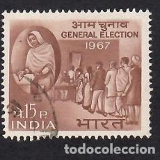 Sellos: INDIA (1967). ELECCIONES GENERALES. YVERT Nº 218. USADO.. Lote 360357125
