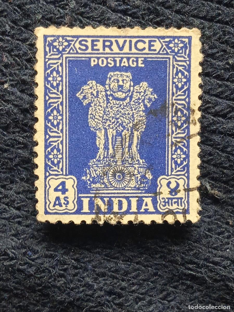 Sellos: INDIA 4 A. ASHOKA PILLAR A&Ntilde;O 1950 - Foto 1