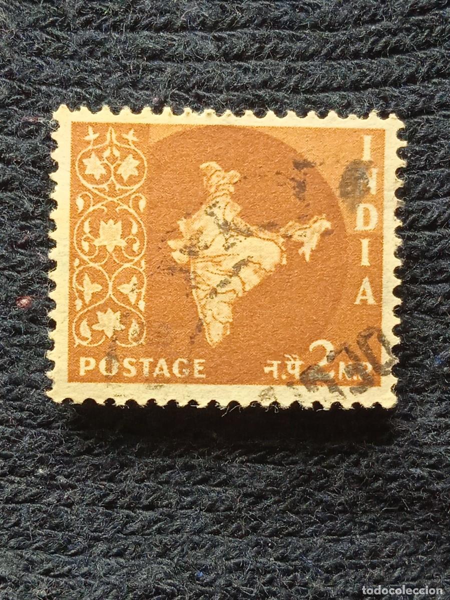 Sellos: INDIA 2 NP. MAPA INDIA A&Ntilde;O 1957. - Foto 1