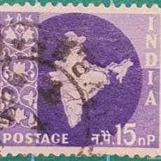Sellos: INDIA 1960 MICHEL 294 YVERT 100 MAPA DE INDIA 15NP - SELLO. Lote 390052419