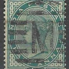 Francobolli: INDIA 1900 - REINA VICTORIA, EMPERATRIZ DE LA INDIA, ½P VERDE - USADO