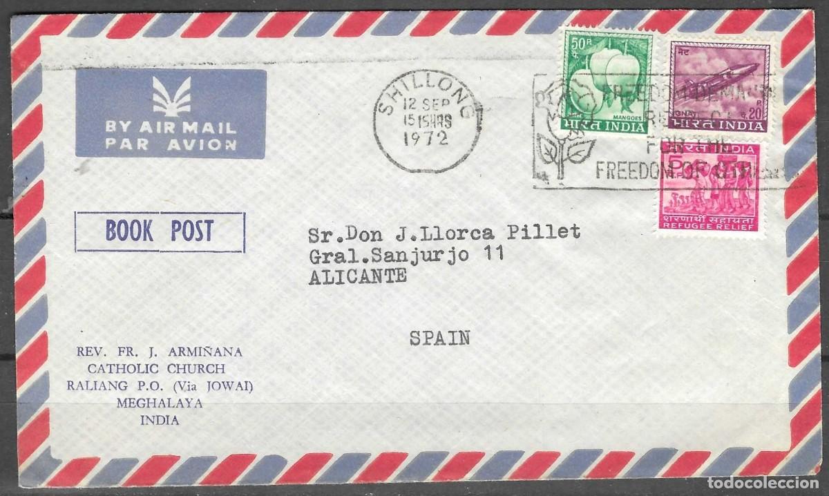Sellos: SOBRE DE LA INDIA 1972 - Foto 1