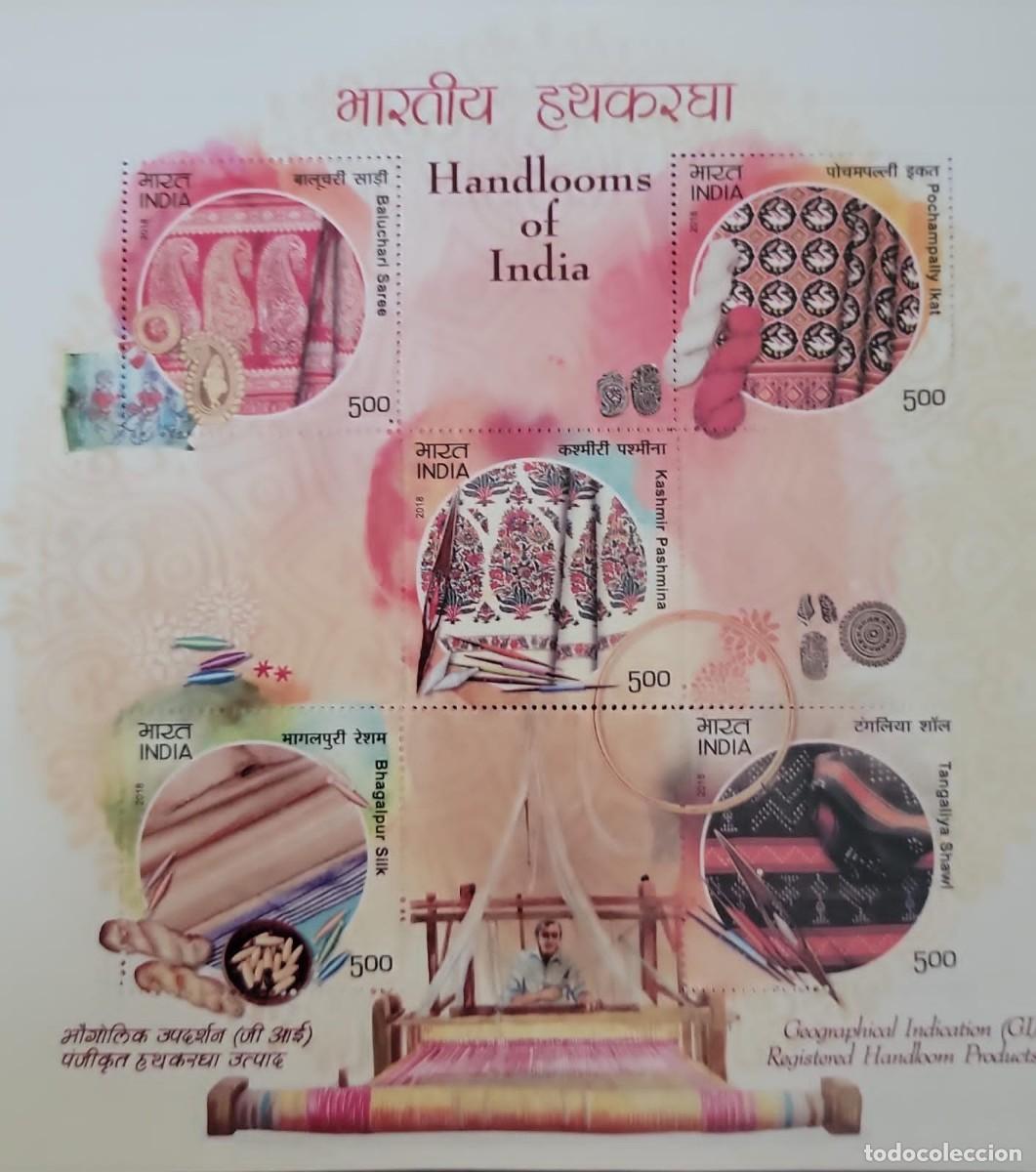 Sellos: SD)INDIA. FABRICS. TEXTILE. MEMORY SHEET. MNH. - Foto 1