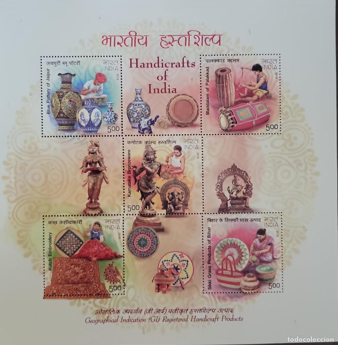 Sellos: SD)INDIA. CRAFT. CRAFTS. MEMORY SHEET - Foto 1