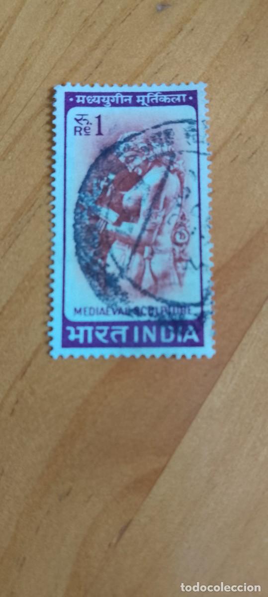 Sellos: INDIA - VALOR FACIAL 1 RE - MUJER - Foto 1