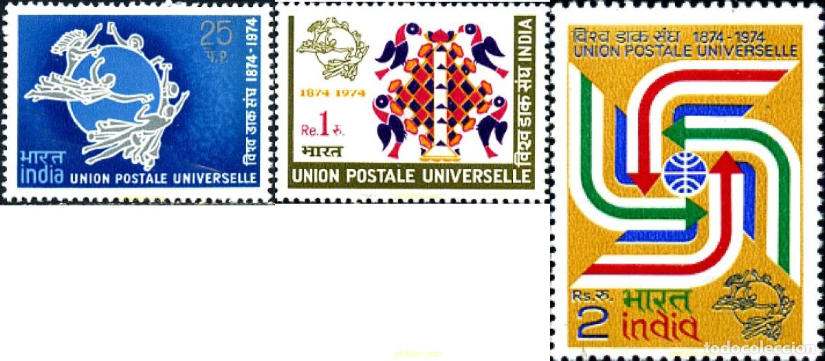 Sellos: 272602 MNH INDIA 1974 CENTENARIO DE LA UNION POSTAL UNIVERSAL - Foto 1