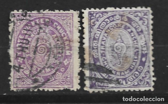 Sellos: Travancore. 1932/39. Caparaz&oacute;n. - Foto 1