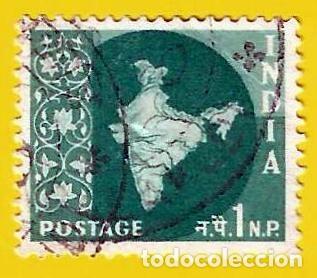 Sellos: India. 1957. Scott # 275. Mapa - Foto 1