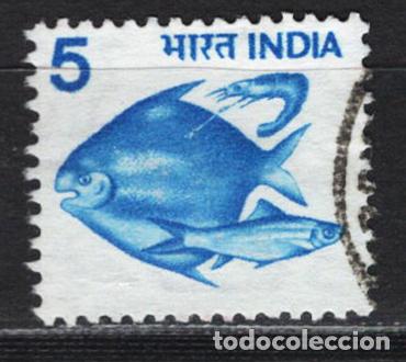 Sellos: INDIA 1981 usado PECES Yvert 983 - Foto 1
