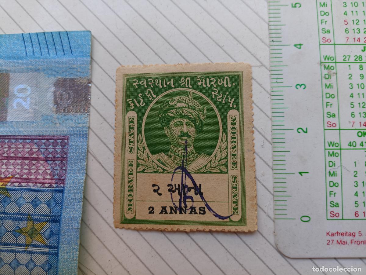 Sellos: India: Morvi state, Morvee, sello fiscal antiguo