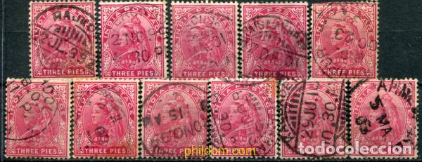 Sellos: 785418 USED INDIA INGLESA 1892 FILIGRANA DE ESTRELLA