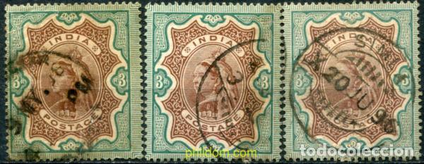 Sellos: 785425 USED INDIA INGLESA 1892 FILIGRANA DE ESTRELLA